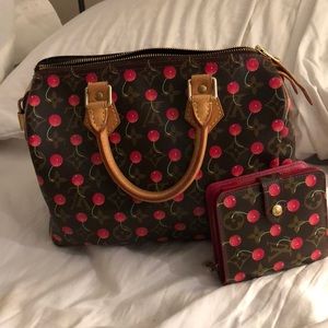 L V speedy cherry’s// Louis Vuitton wallet cherry